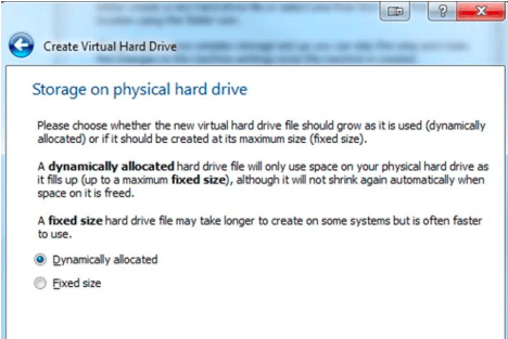 Select Storage on the physical hard drive